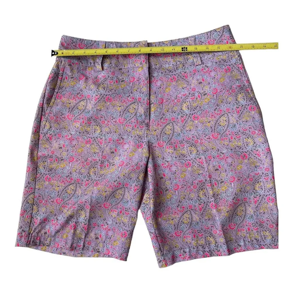 Nike Golf Women's Fit Dry Floral Paisley Pink Purple Bermuda Shorts size 8 - Picture 7 of 13